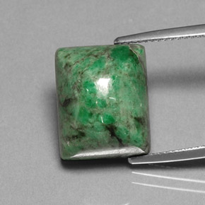 Maw-sit-sit vert naturelle baguette, 15,19 ct, opaque