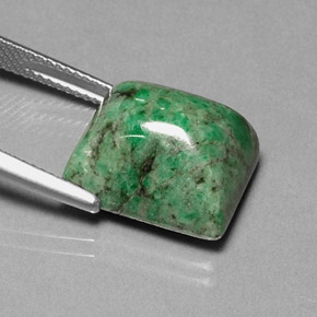 Maw-sit-sit vert naturelle baguette, 15,19 ct, opaque