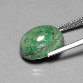 Maw-sit-sit vert naturelle coupe ovale, 11,30 ct, opaque