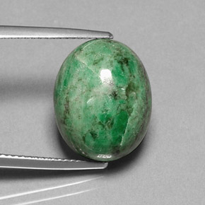 Maw-sit-sit vert naturelle coupe ovale, 14,02 ct, opaque