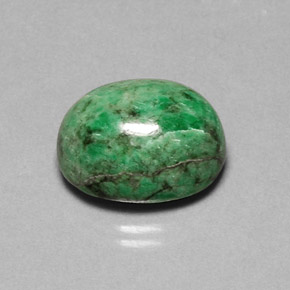 Maw-sit-sit vert naturelle coupe ovale, 14,02 ct, opaque