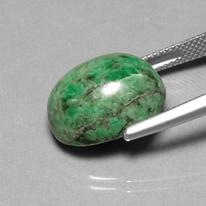 Maw-sit-sit vert naturelle coupe ovale, 14,02 ct, opaque
