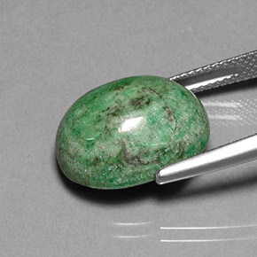 Maw-sit-sit vert naturelle coupe ovale, 13,55 ct, opaque