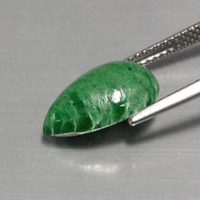 Maw-sit-sit vert naturelle en forme de poire, 4,24 ct, opaque