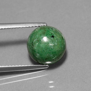 Maw-sit-sit vert naturelle coupe roude, 5,88 ct, opaque