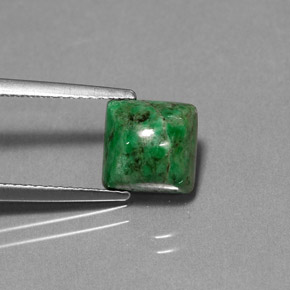 Maw-sit-sit vert naturelle carré, 3,10 ct, opaque