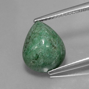 Maw-sit-sit vert naturelle en forme de poire, 5,20 ct, opaque