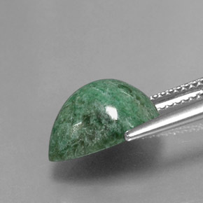 Maw-sit-sit vert naturelle en forme de poire, 5,20 ct, opaque