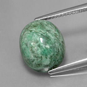 Maw-sit-sit vert naturelle coupe ovale, 7,78 ct, opaque