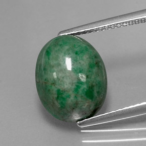 Maw-sit-sit vert naturelle coupe ovale, 6,54 ct, opaque