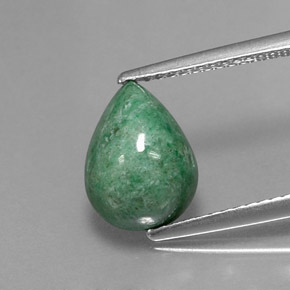 Maw-sit-sit vert naturelle en forme de poire, 3,27 ct, opaque