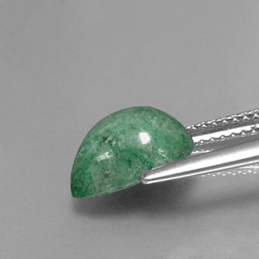 Maw-sit-sit vert naturelle en forme de poire, 3,27 ct, opaque