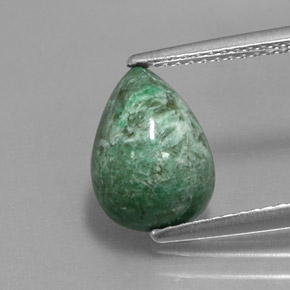 Maw-sit-sit vert naturelle en forme de poire, 3,76 ct, opaque