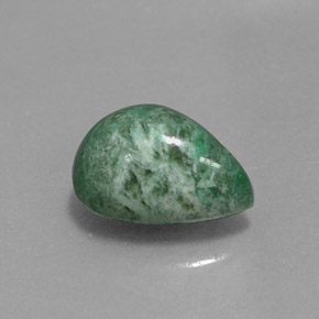 Maw-sit-sit vert naturelle en forme de poire, 3,76 ct, opaque