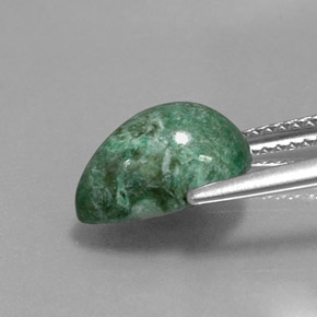 Maw-sit-sit vert naturelle en forme de poire, 3,76 ct, opaque