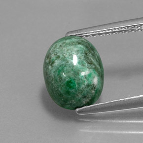 Maw-sit-sit vert naturelle coupe ovale, 3,14 ct, opaque
