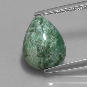 Maw-sit-sit vert naturelle en forme de poire, 4,70 ct, opaque