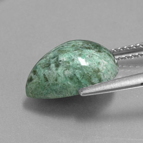 Maw-sit-sit vert naturelle en forme de poire, 4,70 ct, opaque