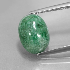 Maw-sit-sit vert naturelle coupe ovale, 3,87 ct, opaque