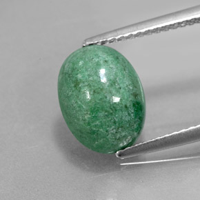Maw-sit-sit vert naturelle coupe ovale, 3,74 ct, opaque