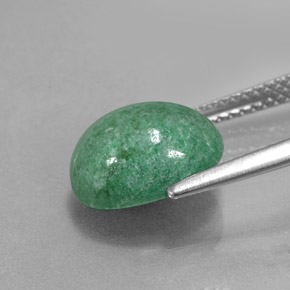 Maw-sit-sit vert naturelle coupe ovale, 3,74 ct, opaque