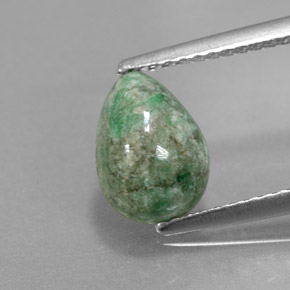 Maw-sit-sit vert naturelle en forme de poire, 1,82 ct, opaque