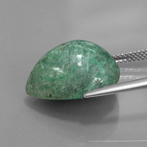 Maw-sit-sit vert naturelle en forme de poire, 15,87 ct, opaque
