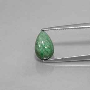 Maw-sit-sit vert naturelle en forme de poire, 3,83 ct, opaque