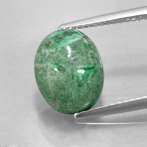 Maw-sit-sit vert naturelle coupe ovale, 4,55 ct, opaque