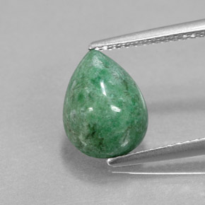Maw-sit-sit vert naturelle en forme de poire, 3,25 ct, opaque