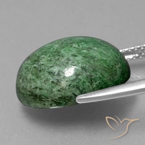Maw-Sit-Sit Vert pin naturelle ovale, 12.12 ct, Opaque