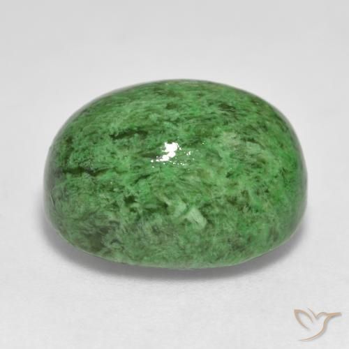 Maw-Sit-Sit Vert foncé naturelle ovale, 15.24 ct, Opaque