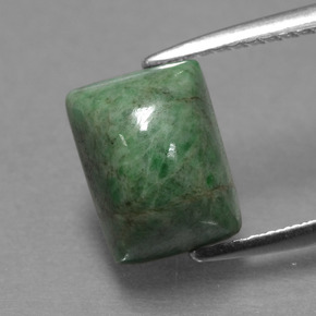 Maw-sit-sit vert naturelle baguette, 3,11 ct, opaque