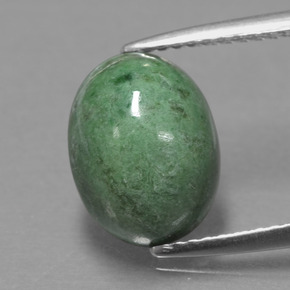 Maw-sit-sit vert naturelle coupe ovale, 4,08 ct, opaque