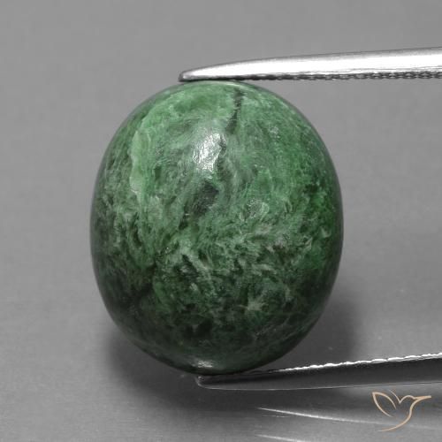15.03ct Naturel Vert moyen Maw-Sit-Sit, ovale, Opaque
