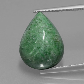 Maw-sit-sit vert naturelle en forme de poire, 7,04 ct, opaque
