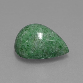 Maw-sit-sit vert naturelle en forme de poire, 7,04 ct, opaque