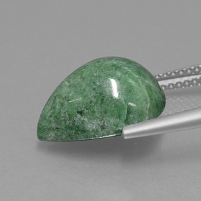 Maw-sit-sit vert naturelle en forme de poire, 7,04 ct, opaque