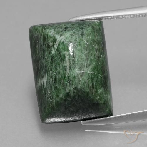 13.36ct Naturel Vert terreux Maw-Sit-Sit, Baquette, Opaque