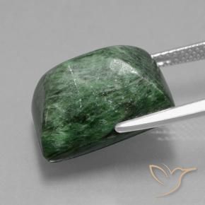 Maw-Sit-Sit Vert terreux naturelle Baquette, 13.36 ct, Opaque