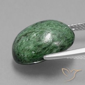 Maw-Sit-Sit Vert moyen naturelle ovale, 13.09 ct, Opaque