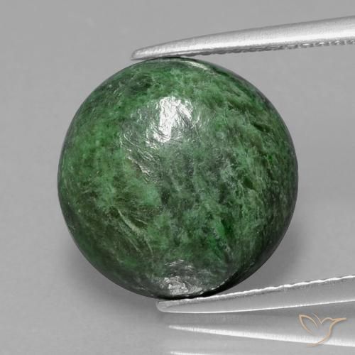 Maw-sit-sit vert naturelle coupe roude, 8,01 ct, opaque