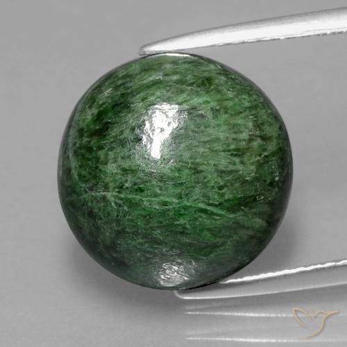 Maw-sit-sit vert naturelle coupe roude, 9,64 ct, opaque