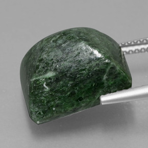 Maw-sit-sit vert naturelle baguette, 15,15 ct, opaque