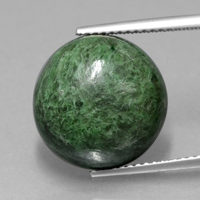 Maw-sit-sit vert naturelle coupe roude, 12,63 ct, opaque