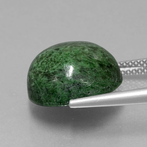 Maw-sit-sit vert naturelle coupe roude, 12,63 ct, opaque