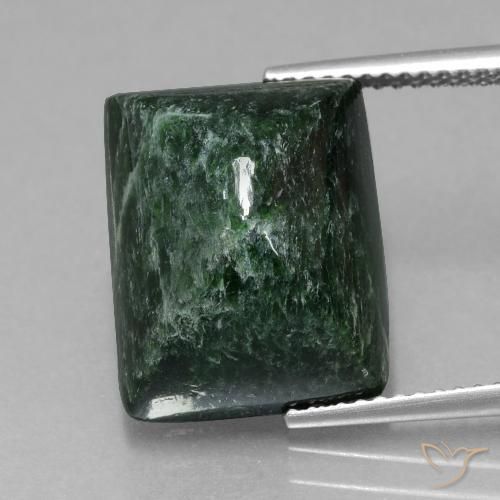 15.46ct Naturel Forêt verte Maw-Sit-Sit, Baquette, Opaque