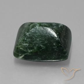 Maw-Sit-Sit Forêt verte naturelle Baquette, 15.46 ct, Opaque