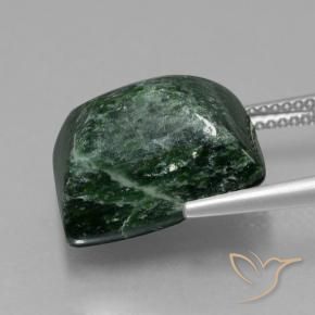 Maw-Sit-Sit Forêt verte naturelle Baquette, 15.46 ct, Opaque