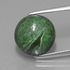Maw-sit-sit vert naturelle coupe roude, 9,13 ct, opaque